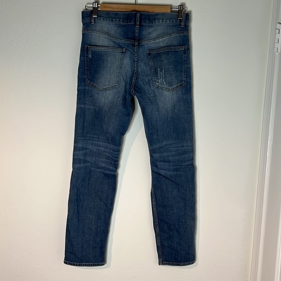 Zara Premium denim distressed jeans size US 2 destroyed style straight leg - Picture 2 of 2